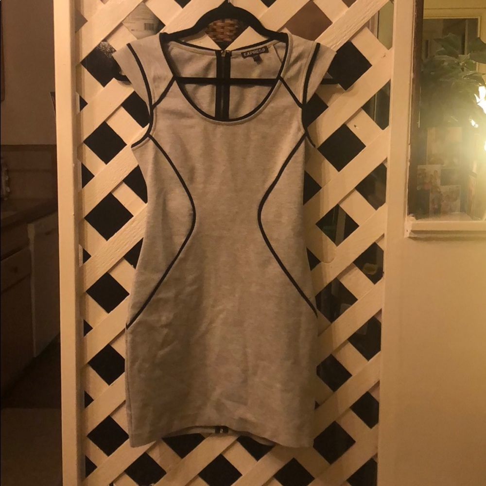 Express Workwear Gray Sleeveless Dress